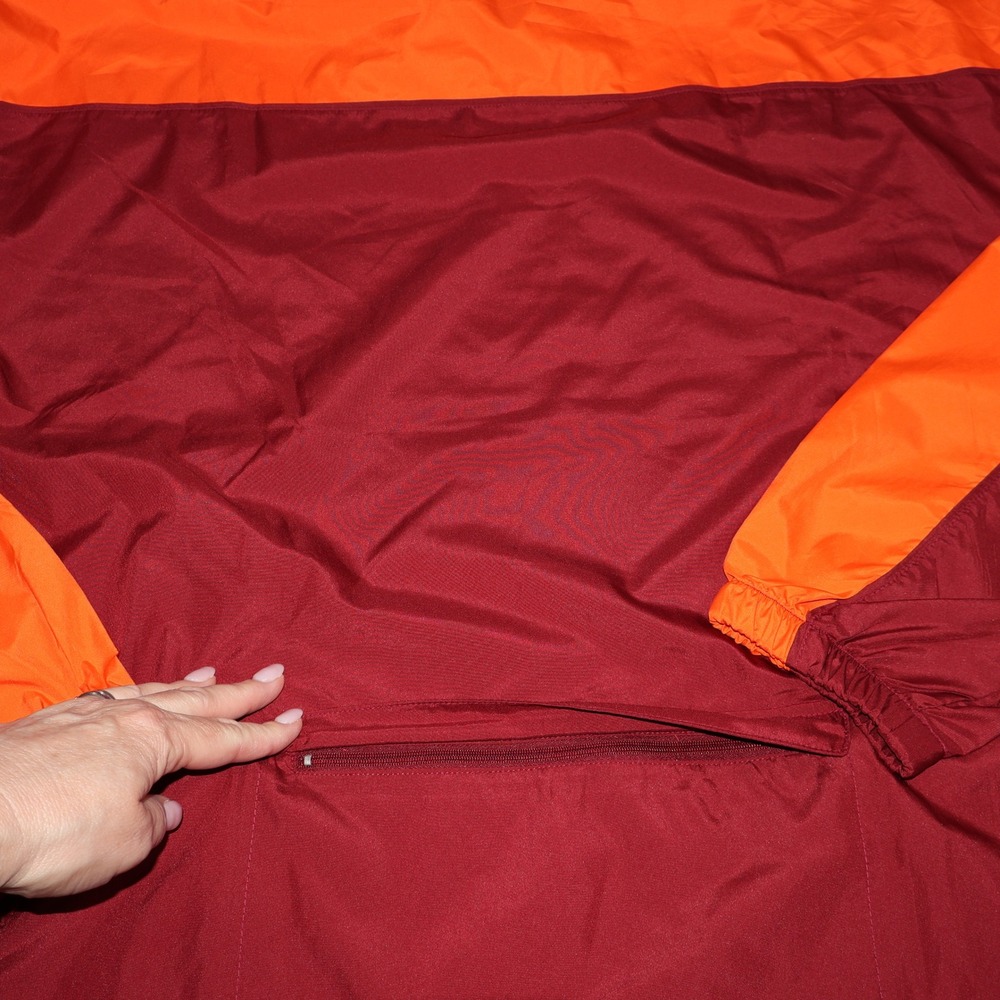Adidas Virginia Tech Hokies Mens Large Orange Maroon Half Zip Windbreaker Jacket - Picture 8 of 8